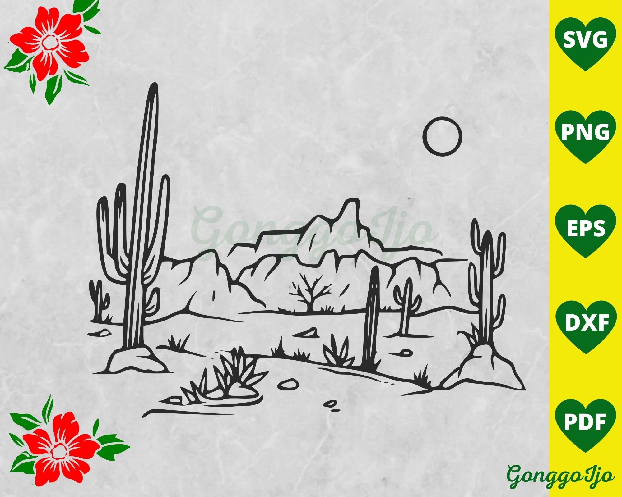 Desert Scene SVG Arizona Desert SVG Landscape Desert Cactus - Etsy Canada