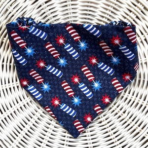 Scrunchie Dog Bandana July 4th Firecrackers