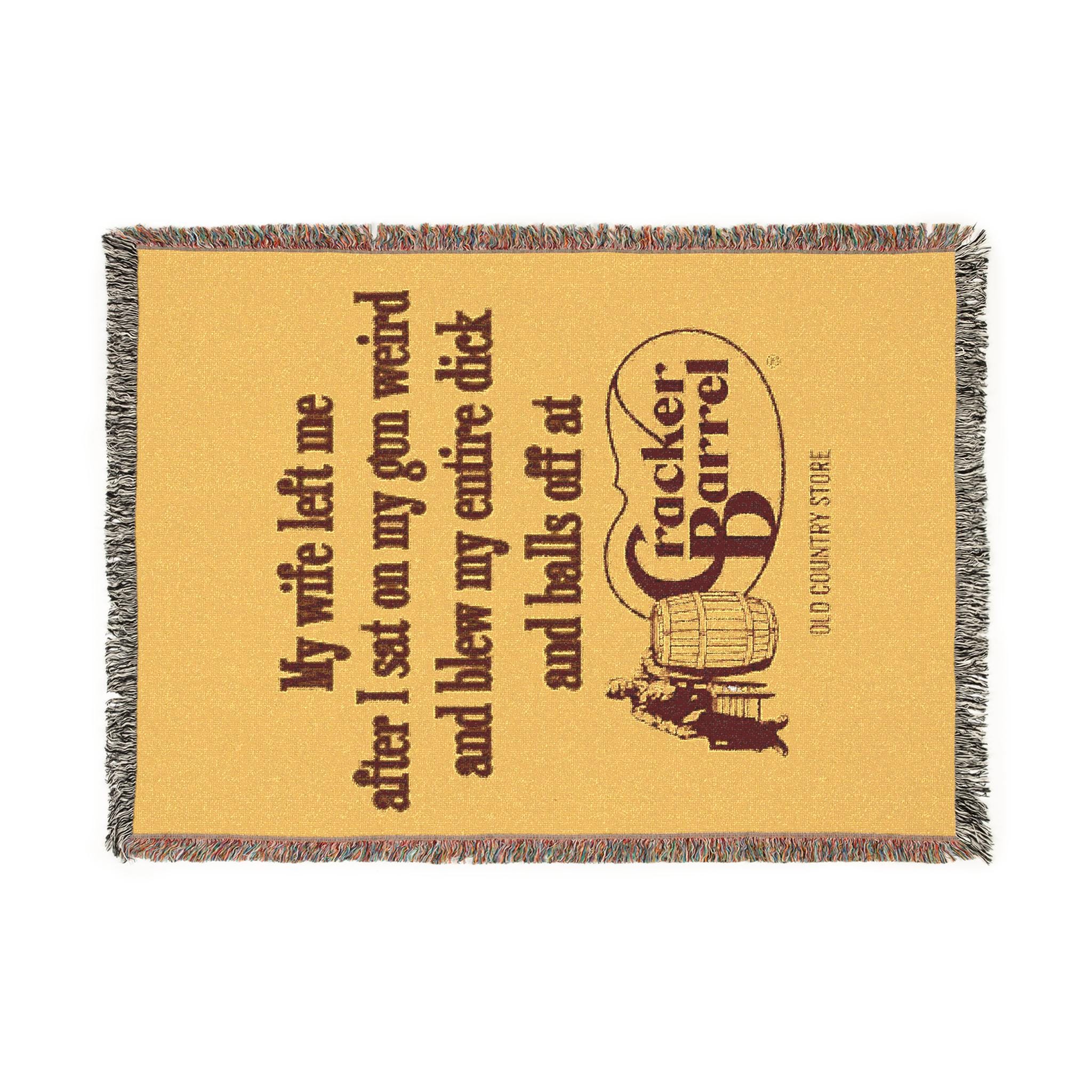Manta tejida con diseño de Cracker Barrel, divertida manta con