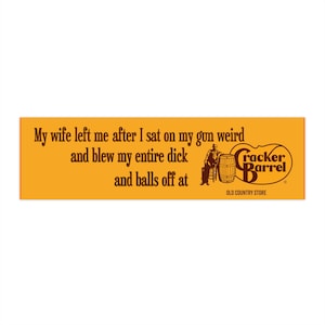 Badass Cracker Barrel Bumper Sticker or Magnet | Boomercore Meme for Zoomers, Teens, and Meme Lovers | Bizarre Absurd Country Patriotic