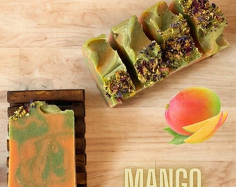 Handmade Natural Soap, Mango, Unusual, Sustainable Bathroom and Beauty and Luxury