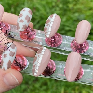 Cow Print Press On Nails