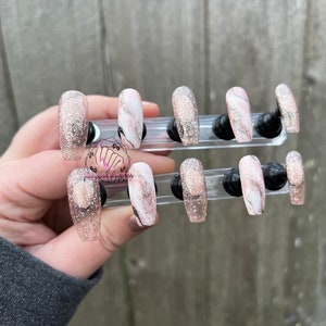 Glitter and Marble Valentines Press On Nails