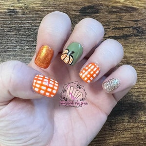 Fall Plaid Press On Nails