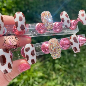 Cow Print Press On Nails