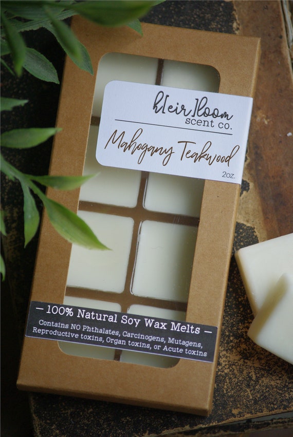 Mahogany Teakwood Wax Melts - Non-Toxic - 100% Natural Soy Wax