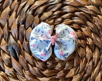 Floral Hair Bow | Toddler Hair Bow | Nylon Headband | Baby Accessory | Gifts For Girls | Baby Shower Gift | Faux Leather Bow