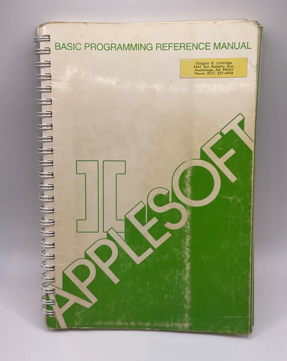 Apple II Basic Programming Reference Manual applesoft - Etsy