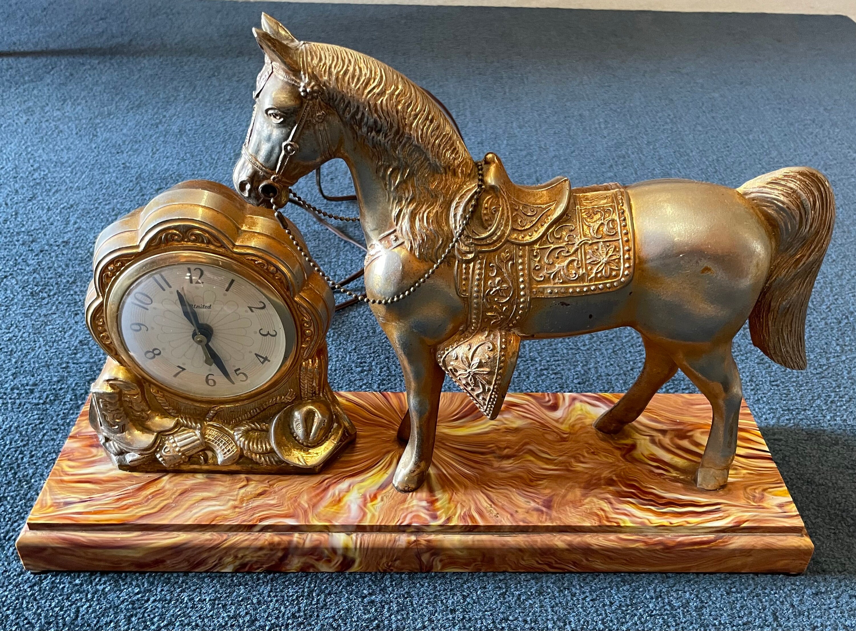 Vintage Horse and Clock Etsy