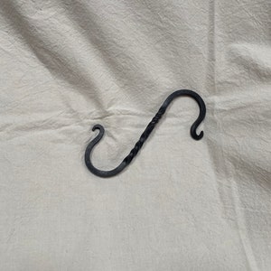 Hand forged S Hook, 7”x1/4”