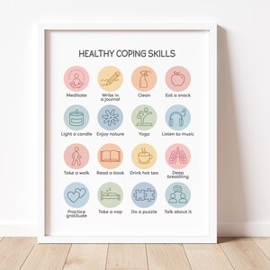 Healthy Coping Skills Poster Coping Skills Toolbox Self Care Plan Coping Skills for Anxiety Therapy Coping Skills Printable Coping Skills image 2