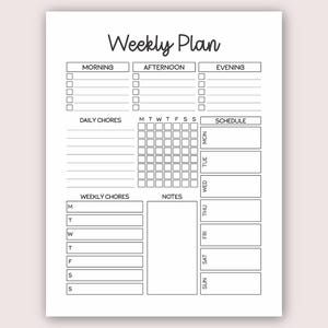 Chore Chart for Teens Editable Chore Chart Teenager Chore Chart ADHD Planner for Teen Routine Chart Daily Weekly Planner Teen Responsibility