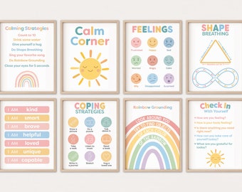 Calm Down Corner Posters SEL Emotions Poster Calm Down Corner Printables Affirmations for Kids Calm Down Kit Montessori Homeschool Classroom