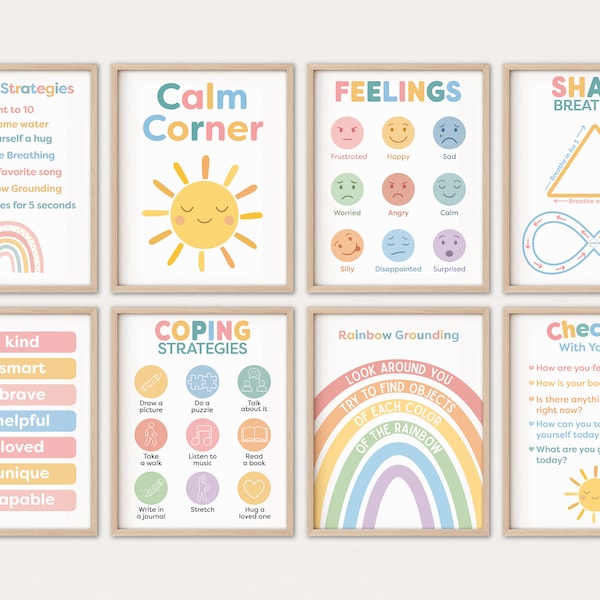 Calm Down Corner Posters SEL Emotions Poster Calm Down Corner Printables Affirmations for Kids Calm Down Kit Montessori Homeschool Classroom