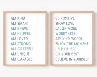 Positive Affirmations Posters Boys Affirmations Words of Wisdom for Baby Printable Positive Affirmations Boy Nursery Prints Affirmations