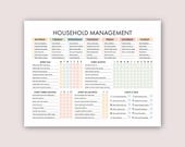 Home Cleaning Checklist | Editable Daily, Weekly, Monthly Chore List, Family Household Planner, ADHD Cleaning Schedule, Deep Clean (PDF)
