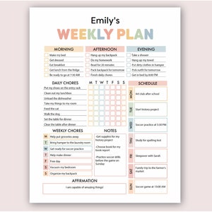 Kids Chore Planner Haushaltsplan Haushalt Planer Printable Planer Haushaltsplan Haushaltplan Vorlage Haushalt Jahresplaner