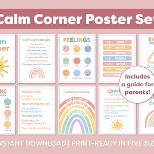 Calm Corner Posters Calm Corner Toddler Feelings Chart Coping Skills Poster Teaching Emotions Poster Homeschool Preschool Classroom Decor