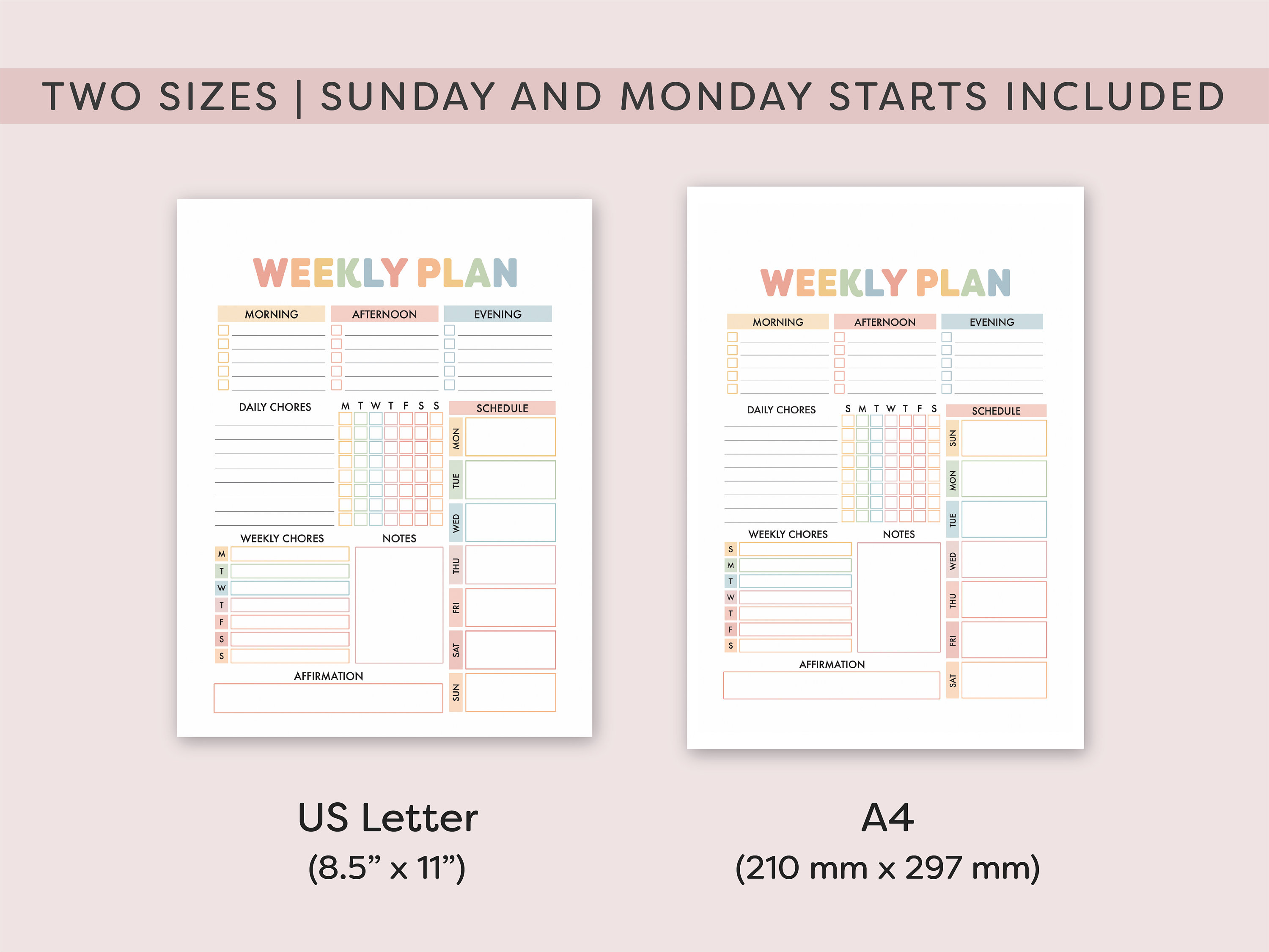 Kids Chore Planner Printable | Weekly Chores, Responsibility Chart ...