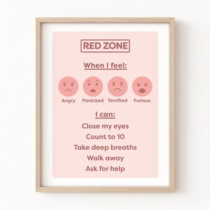 Zones of regulation printable poster Red zone poster