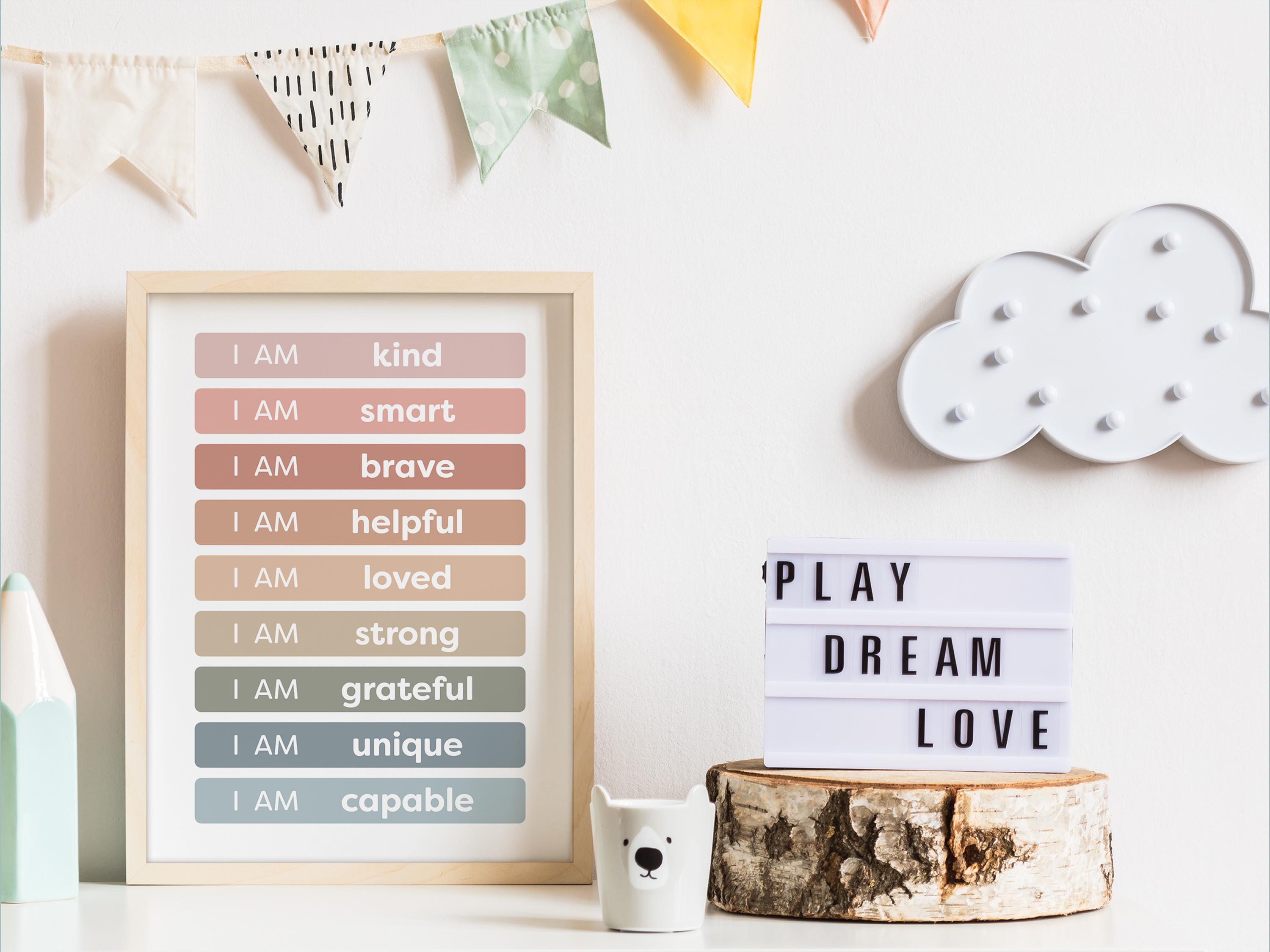 Affirmations Posters Positive Affirmations Wall Art Kids Affirmations ...