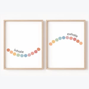 Conjunto de impressões Inspire Expire Pôster de Mindfulness Canto da Calma Canto da Calma Arte de Parede Imprimível Pôster de Yoga Arte de Parede Minimalista Inspiradora