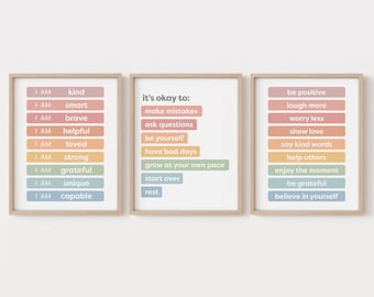 Words of Affirmation for Kids Positive Affirmations Posters Kids Affirmations Printables I Am Affirmations Daily Affirmations for Classroom