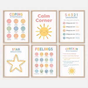 Calming Corner Posters Calm Corner Classroom Posters Feelings Chart Calm Down Corner Printables Affirmations for Kids Room Decor