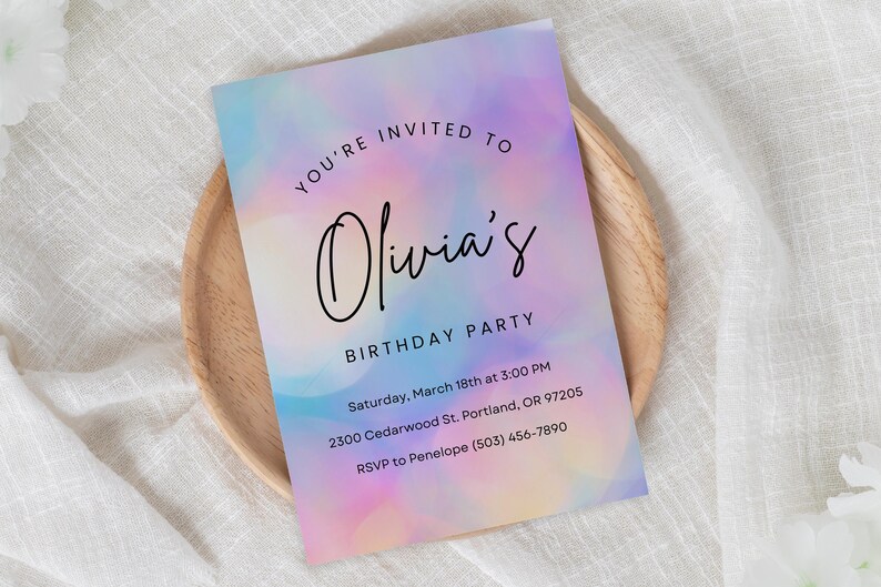 tie dye invitation