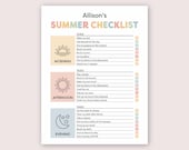 Kids Summer Routine Checklist Printable Routine Chart for Kids Summer Printable Personalized Daily Routine Chart Morning and Nightly Routine