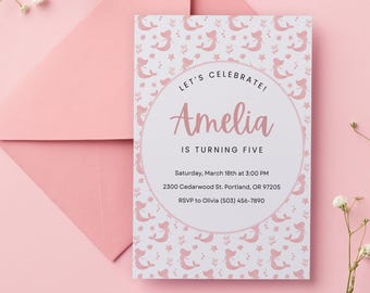 Mermaid Birthday Invitations 4th Mermaid Birthday Invitation 3rd Mermaid Birthday Mermaid Invitation Digital Mermaid 5th Birthday Invitation