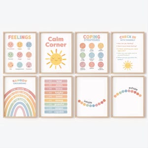 Calm Corner Kleinkind Beruhigungsposter Beruhigungskonzepte Beruhigungsecken Gefühle Diagramm Bewältigungsfähigkeiten für Kinder Affirmationen Calm Corner Zeichen SEL