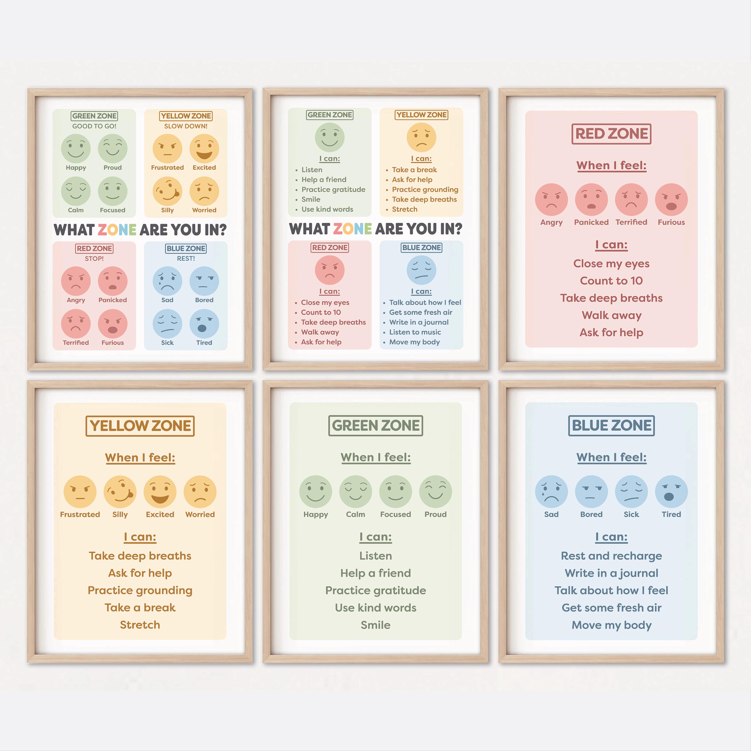 Zones of Regulation Poster Set | Printable Classroom Posters, Self ...