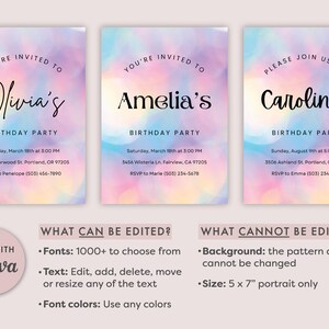 tie dye invitation