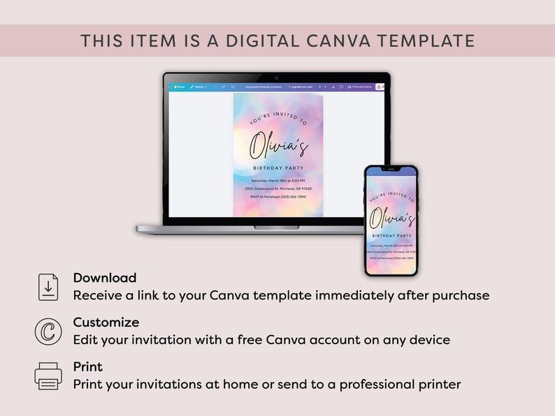 tie dye invitation