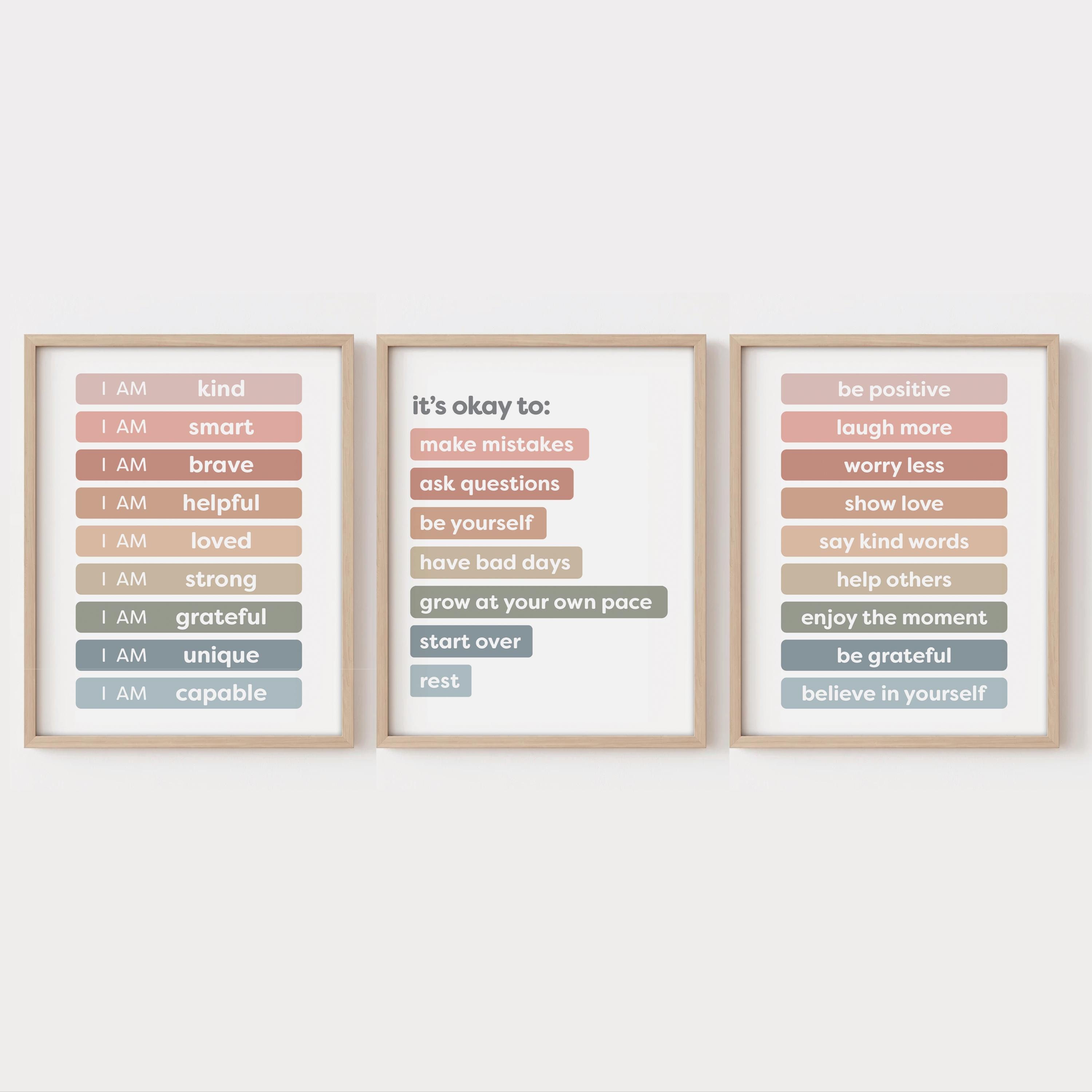 Affirmations Posters Positive Affirmations Wall Art Kids Affirmations Print I Am Affirmations Poster Daily Affirmations for Classroom