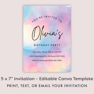 tie dye invitation