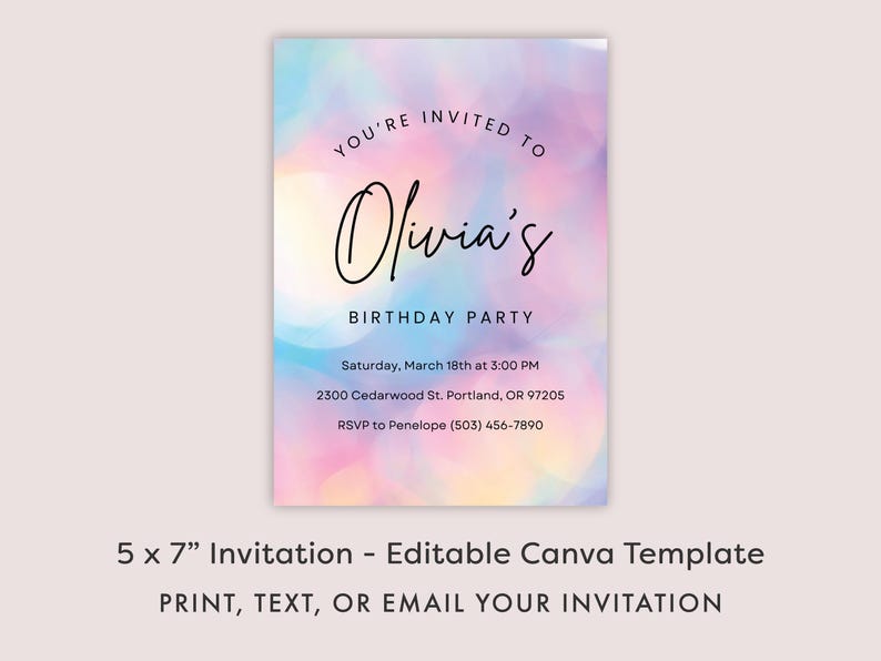 tie dye invitation