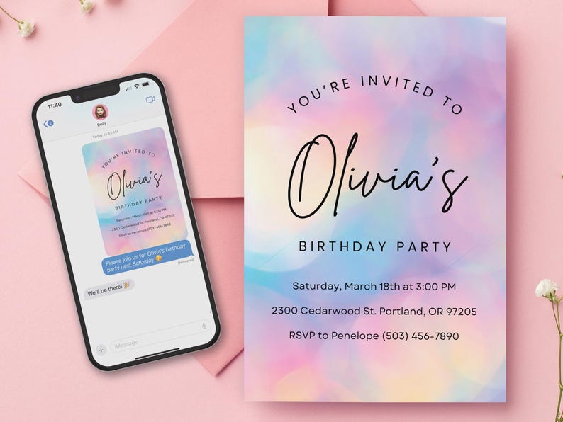 tie dye invitation