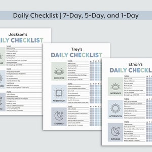 Editable Chore Charts for Kids | Blue Printable Set: Behavior ...
