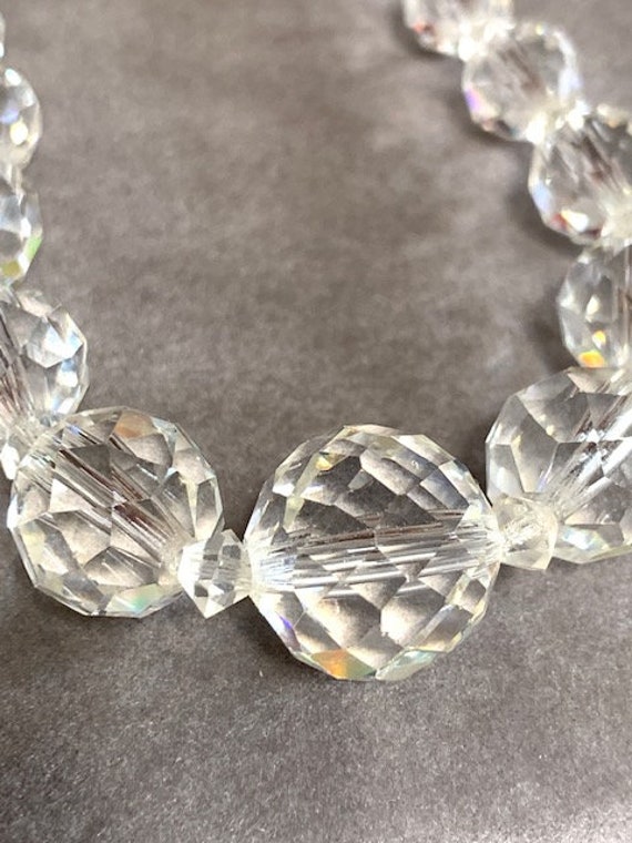 Antique Clear CRYSTAL Necklace SET with Drop Antique … Gem