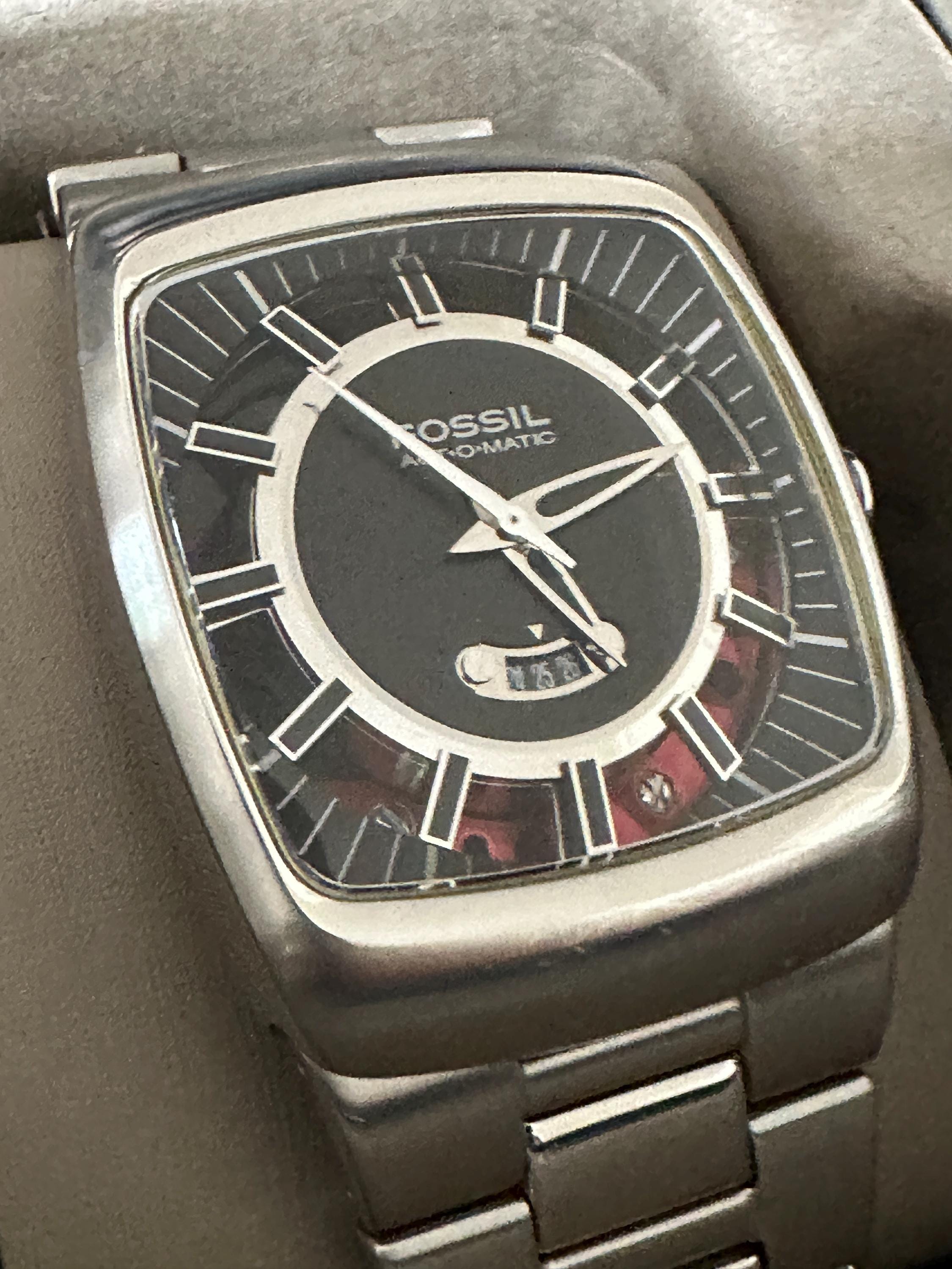 Men's Vintage FOSSIL ARKITEKT Automatic Watch, Silver Case - Etsy