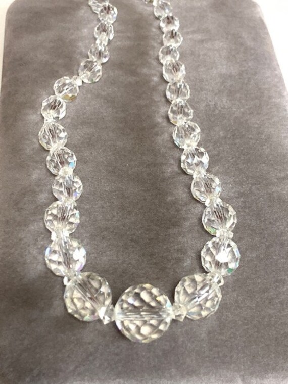 Antique Clear CRYSTAL Necklace SET with Drop Antique … Gem