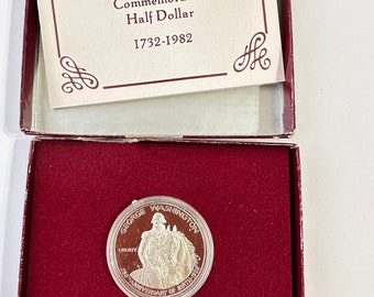 George Washington 90% SILVER Commemorative 1/2 Dollar 1732-1982 Mint Collector Coin