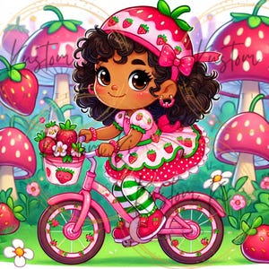 Latina Strawberry Girl On A Bike
