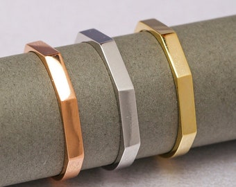 14K Solid Gold Edge Ring, 925 Sterling Silver Edge Ring, Elegant Sharp Ring, Design Edge Ring, Gold Women's Ring, Mother's Day Gift