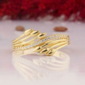 14K Solid Gold Arrow Ring, 925 Sterling Silver Arrow Ring, Dainty Ring, Infinity Arrow Ring, Mother&#39;s Day Gift, Valentine&#39;s Day Gift