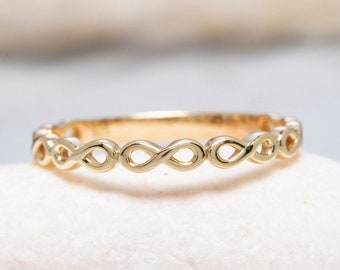 14K Solid Gold Infinity Ring, Sterling Silver Infinity Ring, Infinity Wedding Ring, Mother's Day Gift, Valentine's Day Gift, Christmas Gift