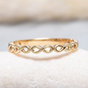 14K Solid Gold Infinity Ring, Sterling Silver Infinity Ring, Infinity Wedding Ring, Mother&#39;s Day Gift, Valentine&#39;s Day Gift, Christmas Gift