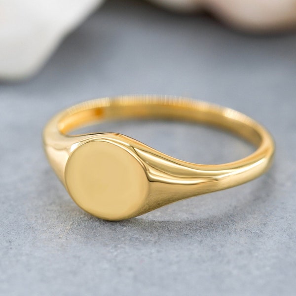 14K Solid Gold Signet Ring, Sterling Silver Signet Ring, Family Signet Ring, Personalization Ring, Mother's Day Gift, Valentine's Day Gift